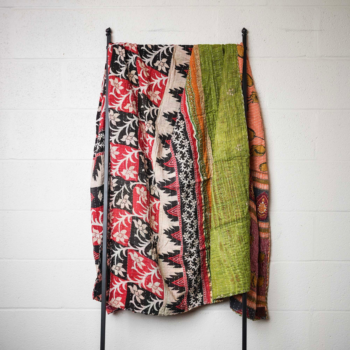 Kantha India Blanket One-of-a-Kind Handcrafted Quilted Pattern Throw ~ No. K-00570