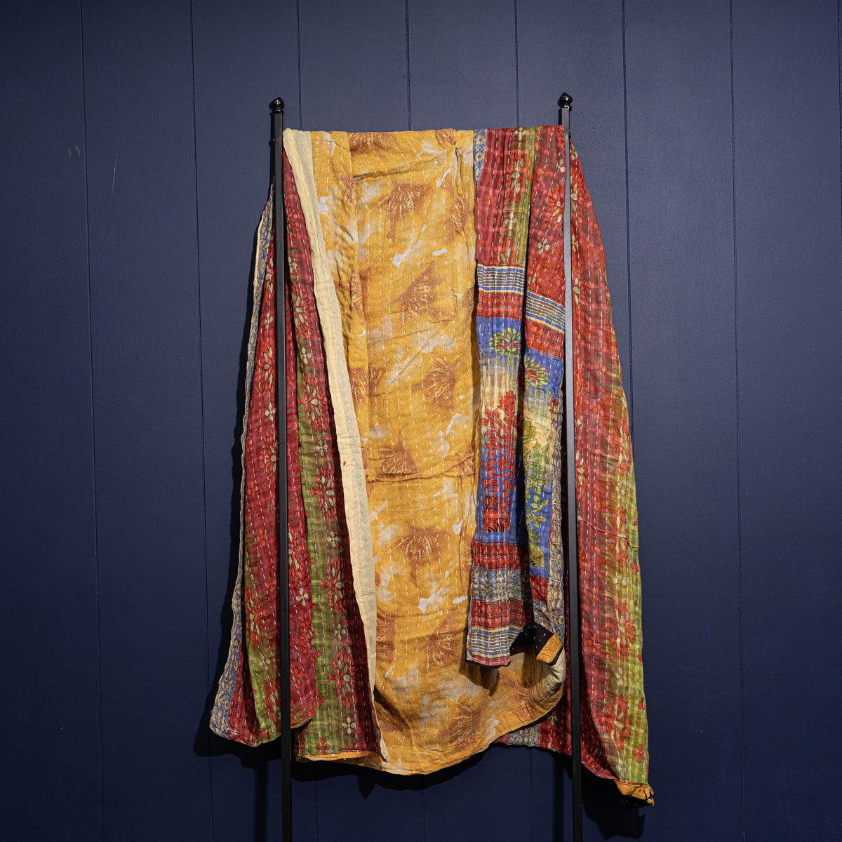 Kantha India Blanket One - of - a - Kind Handcrafted Quilted Pattern Throw – No. K - 00632 - Holtz Leather