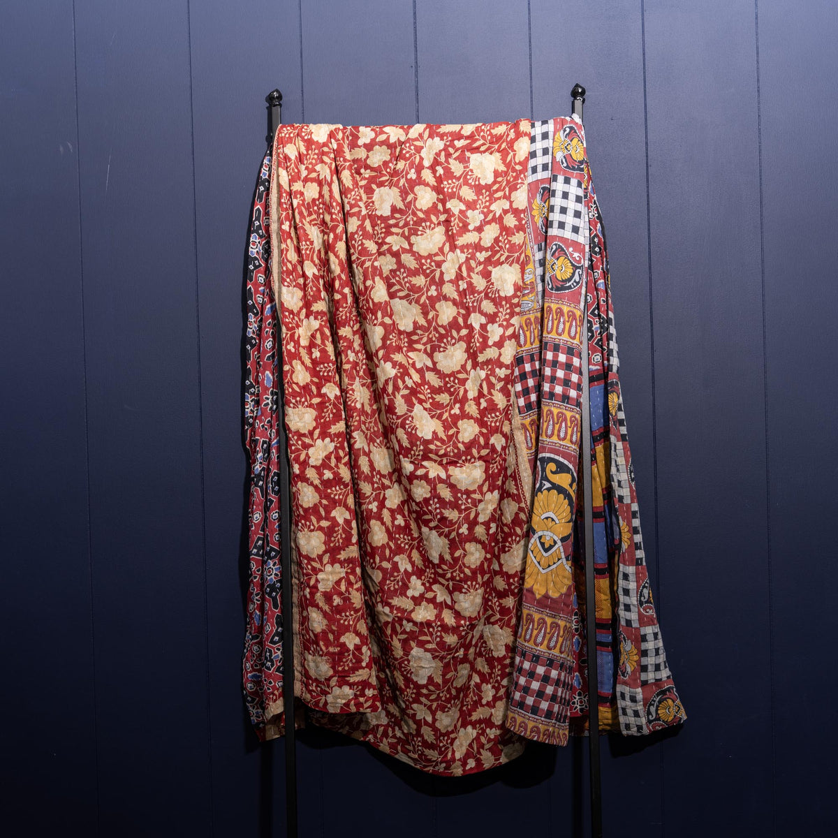 Kantha India Blanket One - of - a - Kind Handcrafted Quilted Pattern Throw – No. K - 00647 - Holtz Leather