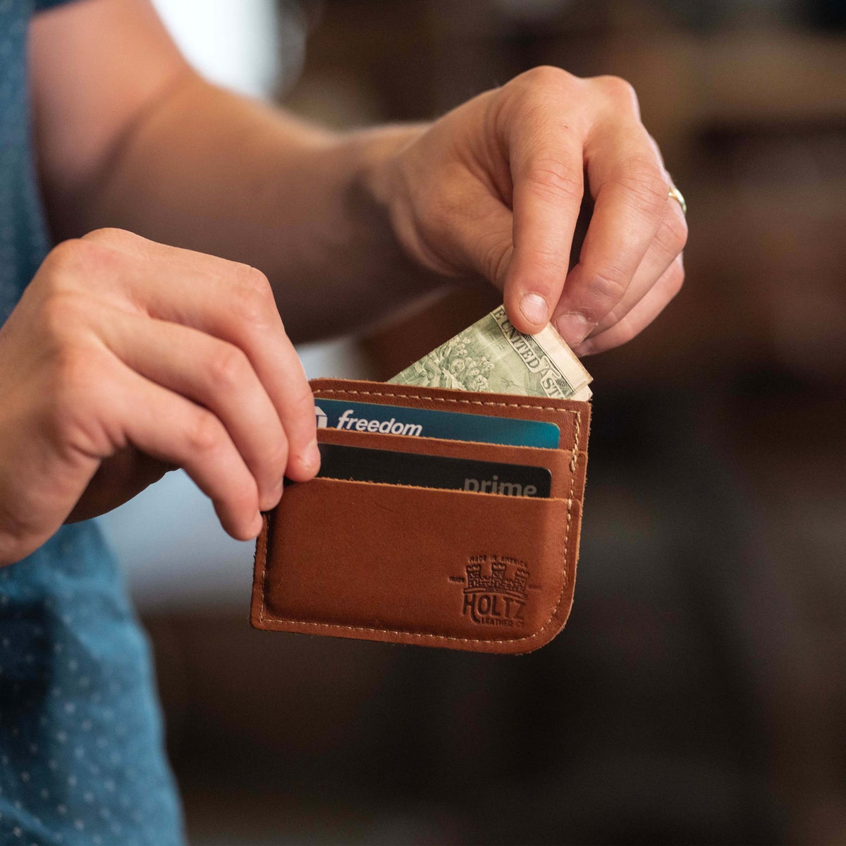 The Clark Personalized Fine Leather Front Pocket Wallet - Holtz Leather