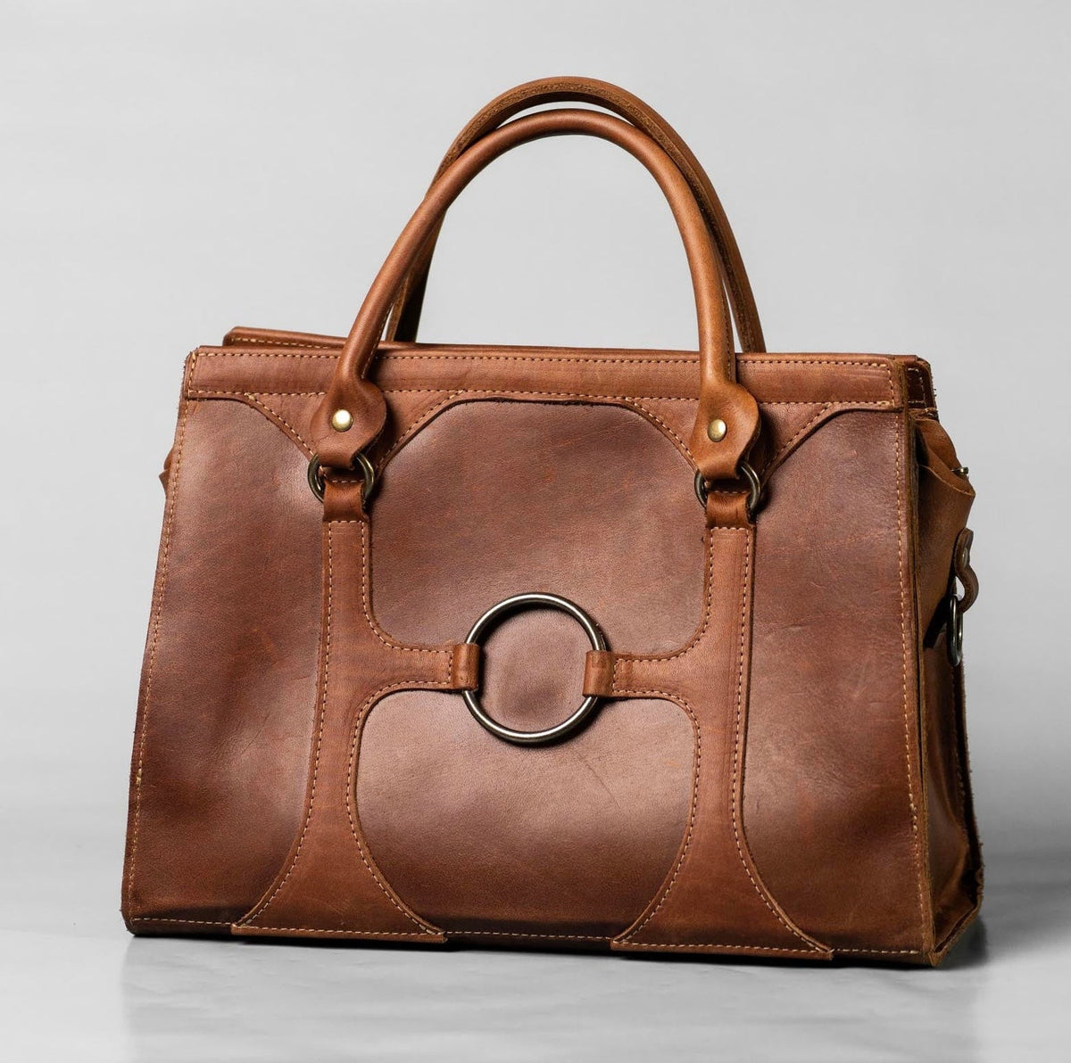 The Ellie Fine Leather Structured Women's Handbag and Crossbody Purse - Holtz Leather