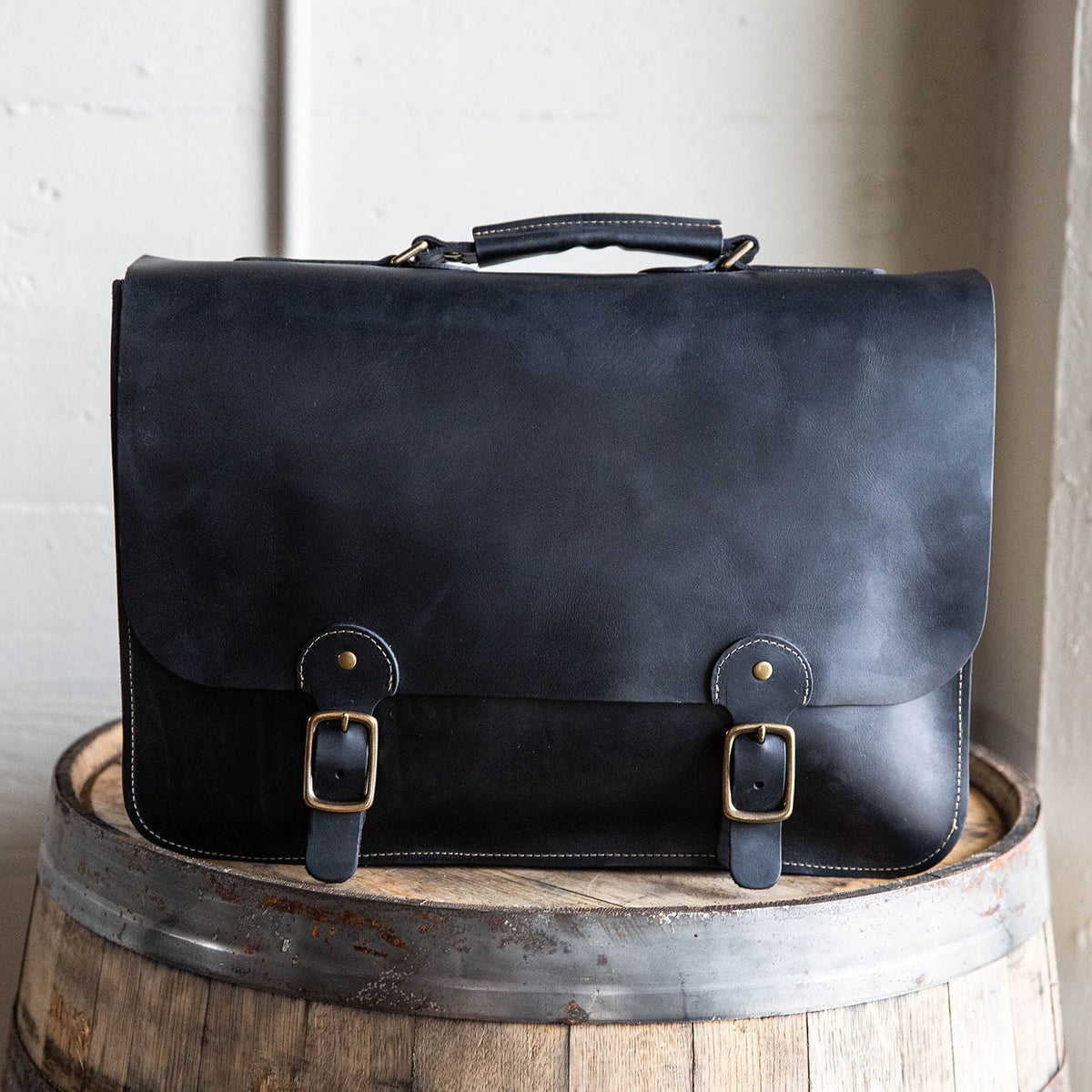 Your Logo + Our Leather - The No. 1860 EXPRESS - Fine Leather Messenger Bag & Briefcase - Custom Logo and Corporate Gifting