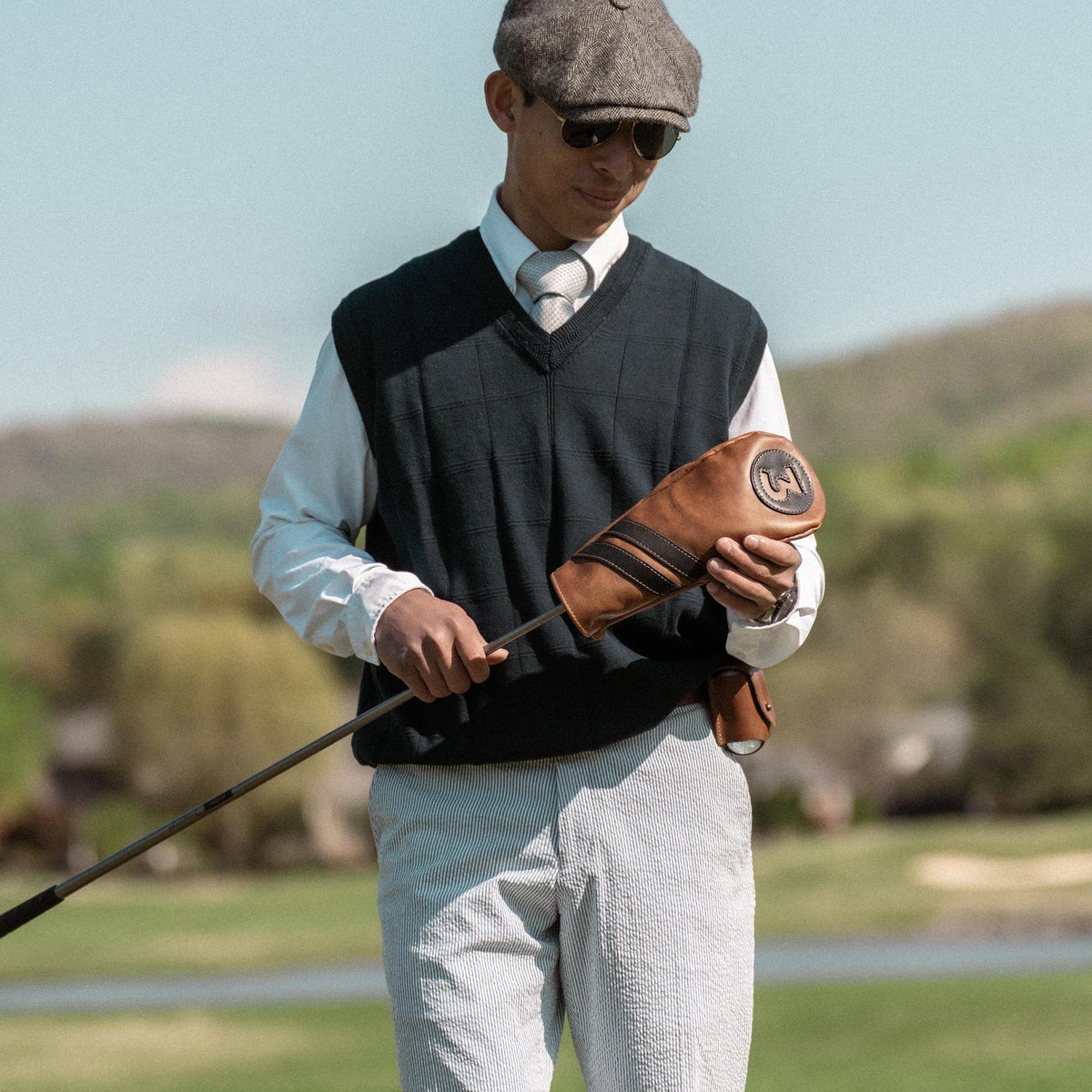 Your Logo + Our Leather - Personalized Fine Leather Golf Club Head Covers - Custom Logo and Corporate Gifting - Holtz Leather