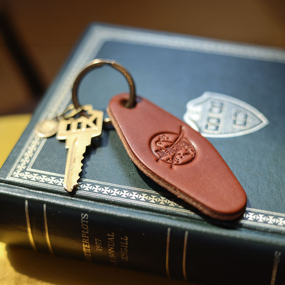 Your Logo + Our Leather - The Bellhop Fine Leather Hotel Key Ring - Custom Logo and Corporate Gifting