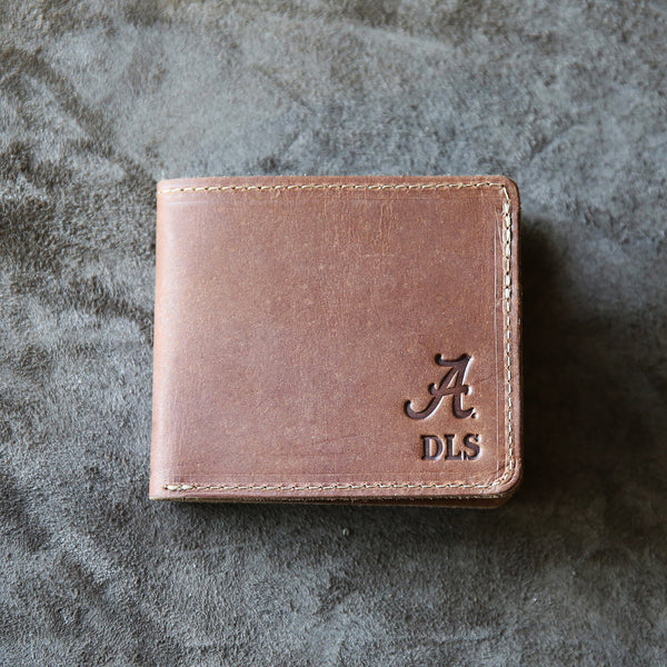 Personalized Mens Bifold Wallet - The Big Dixie Leather Bifold Wallet -  Holtz Leather