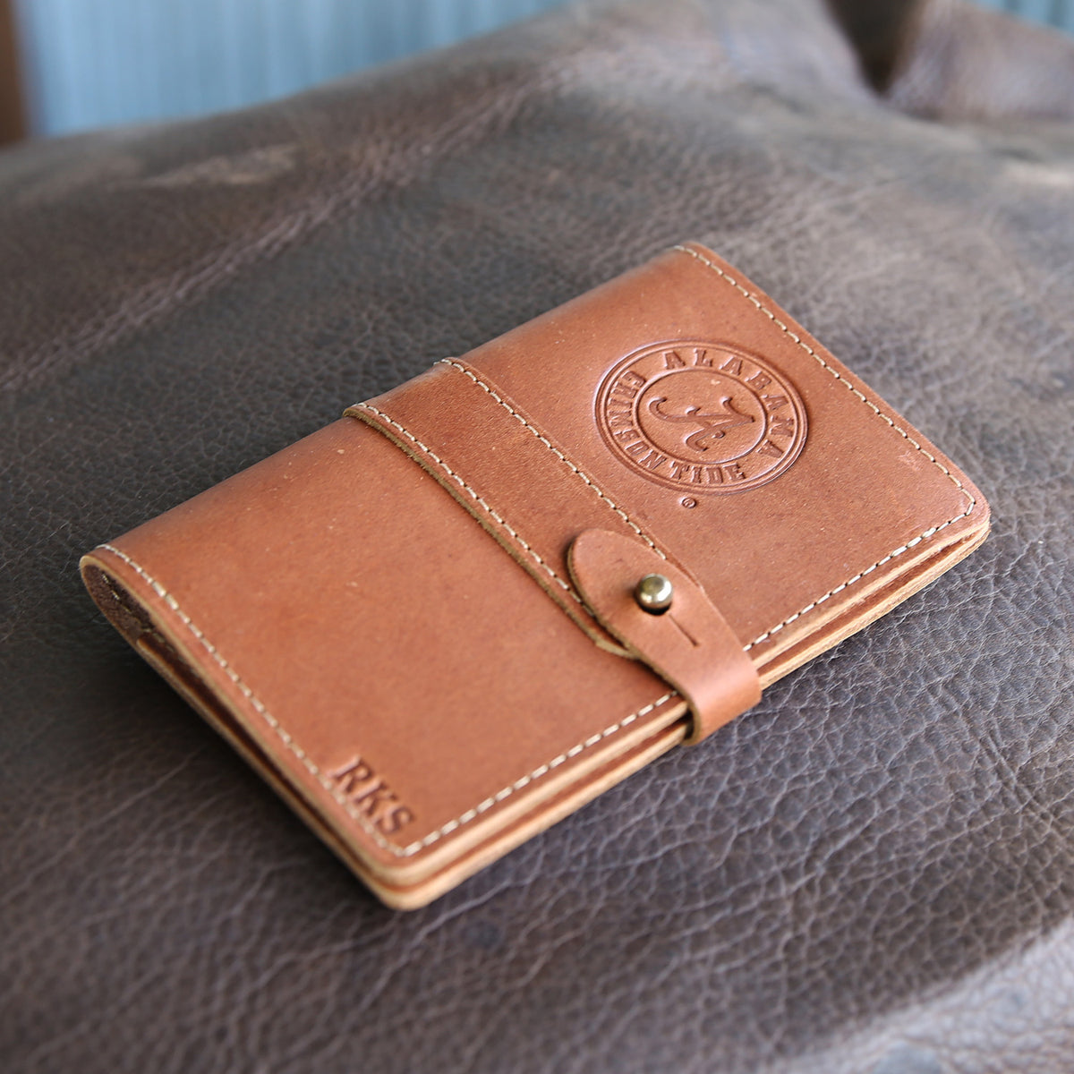 The Officially Licensed Crimson Tide Surveyor Fine Leather Pocket Journal Cover for Field Notes
