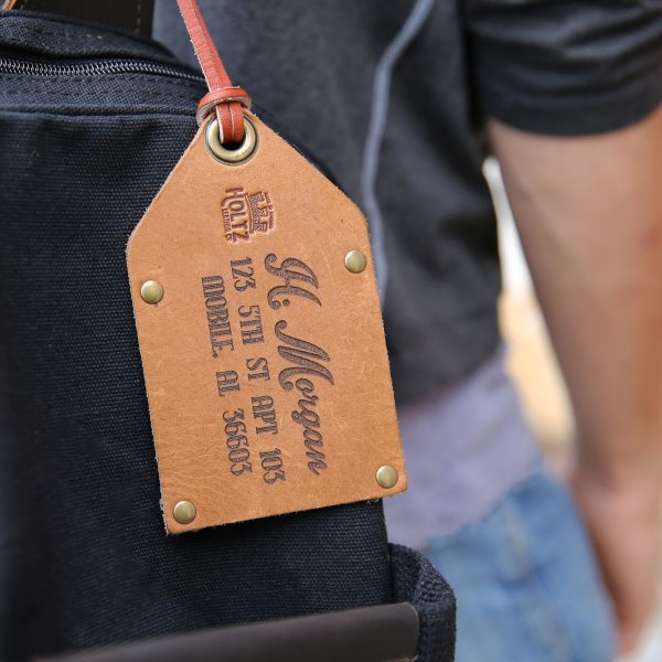 Debossed Leather Luggage Tag