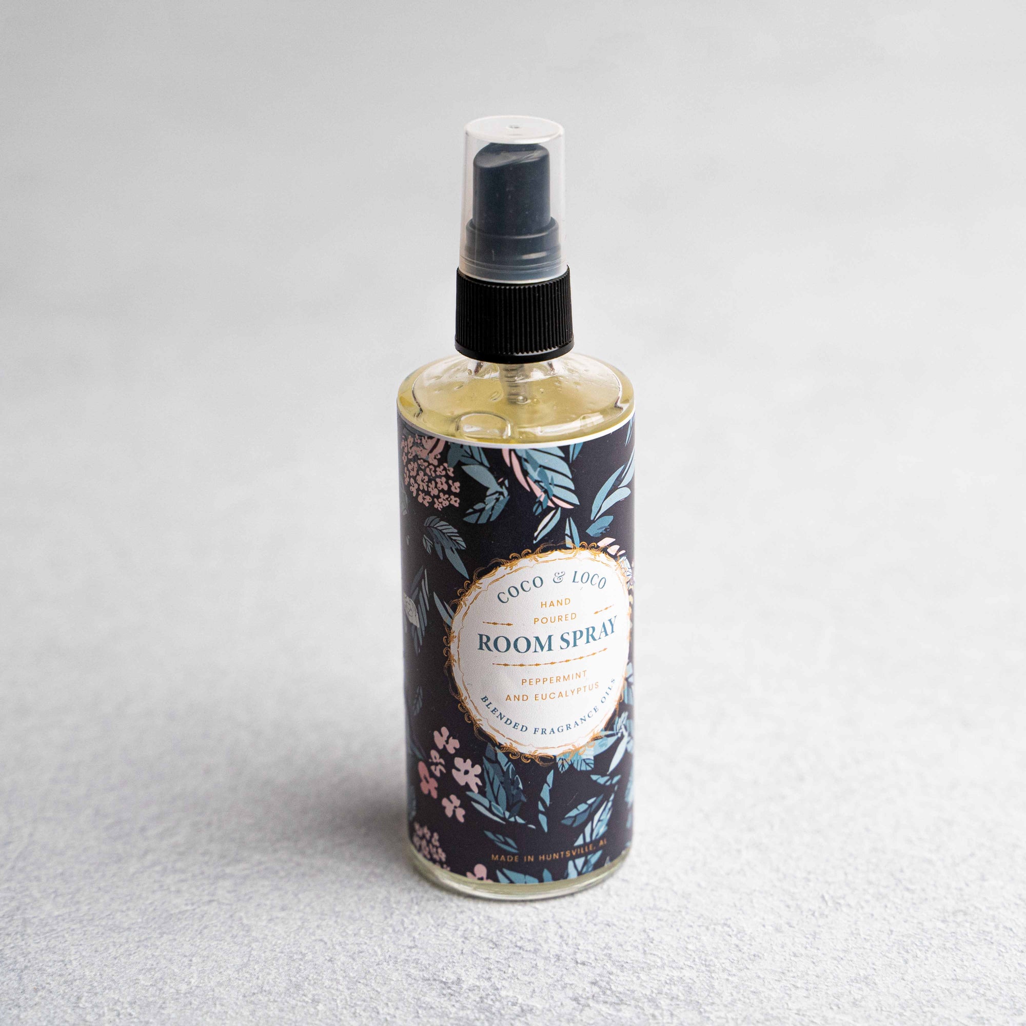 Peppermint and Eucalyptus scented room spray by Coco & Loco at Holtz Leather Co
