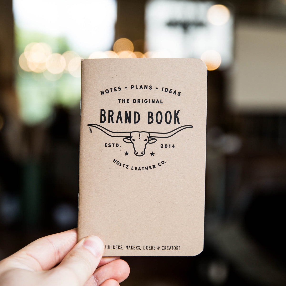 Alabama Surveyor Fine Leather Pocket Journal Cover with branding, perfect for field notes and ideas.
