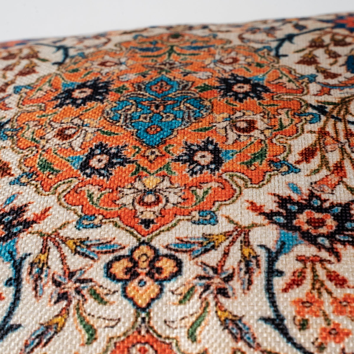 Bohemian Style Pillow - Isfahan Antique Central Persian Rug Print Linen Case