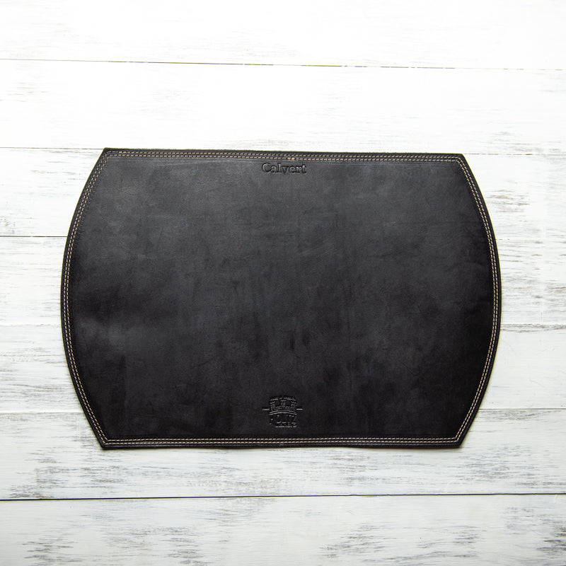 Straight Edged Oval Personalized Fine Leather Placemats