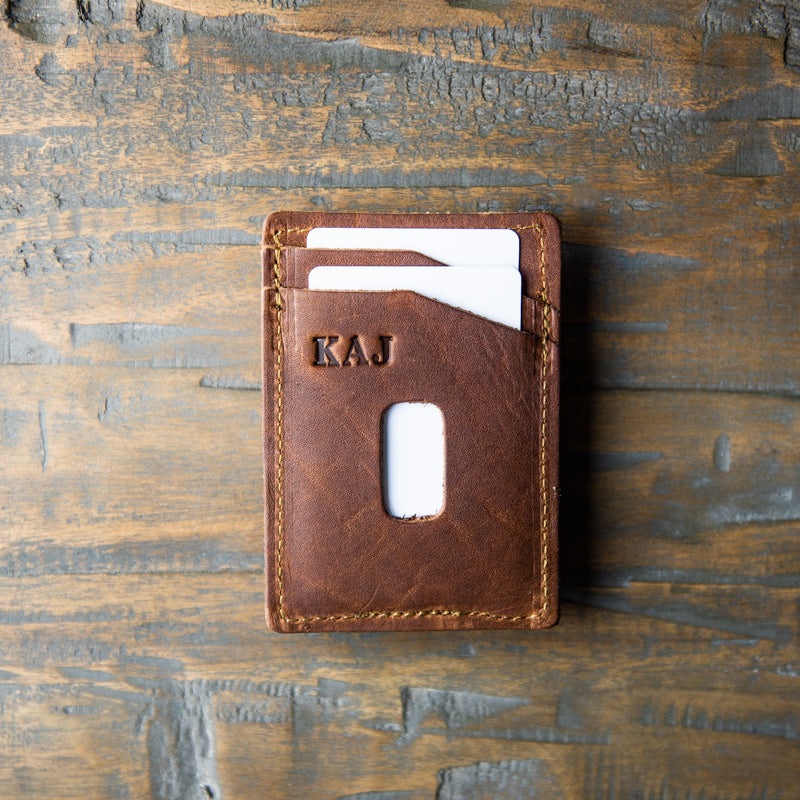 The Levi Fine Leather Vertical Magnetic Money Clip Wallet