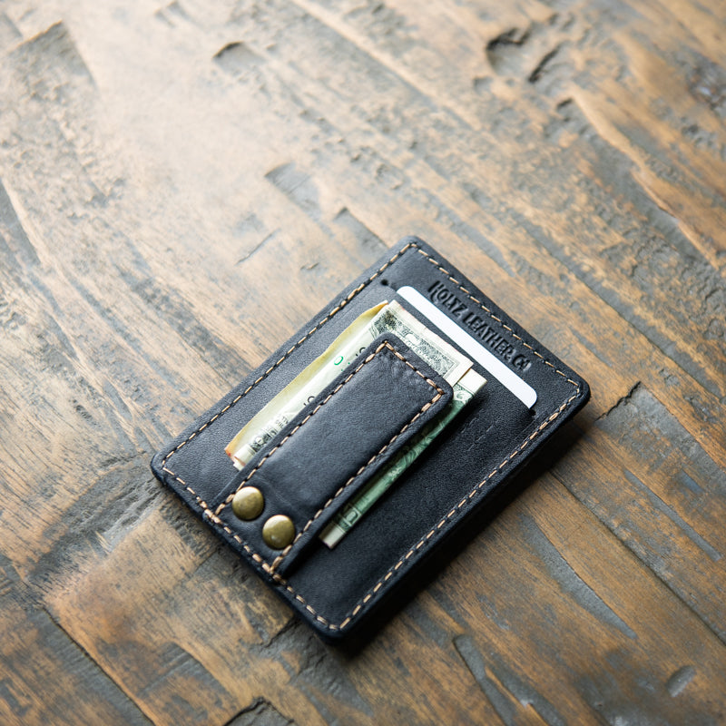 The Levi Fine Leather Vertical Magnetic Money Clip Wallet