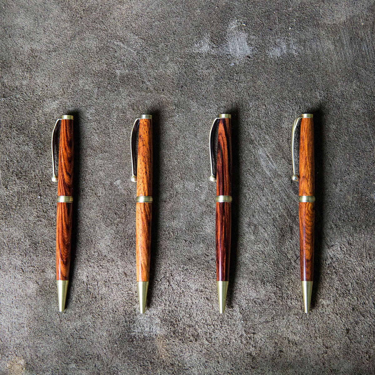 Hand-Turned Rose Wood Comfort Style Pen + Pen Sleeve