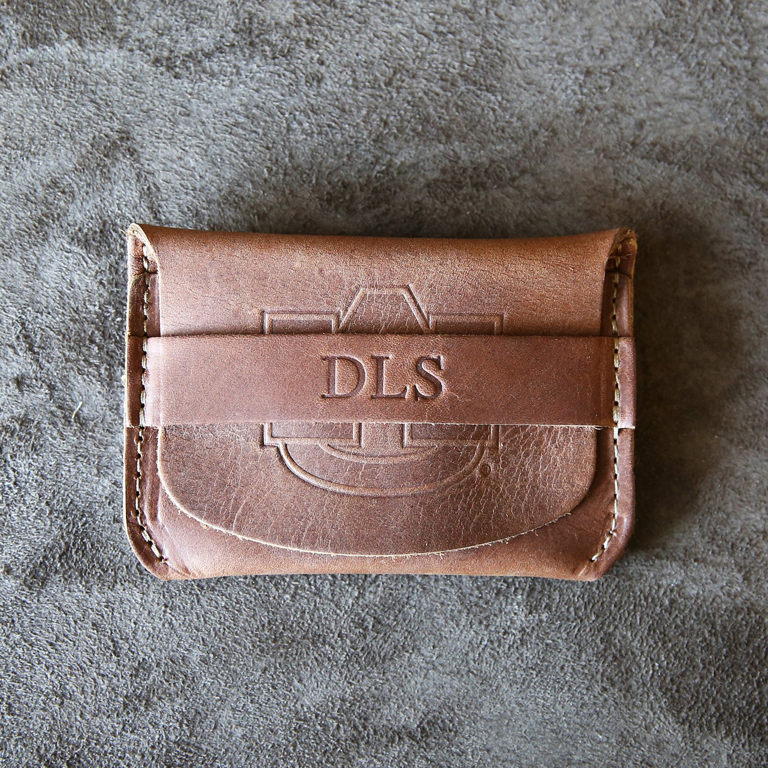 Fine leather front pocket wallet with Auburn University logo