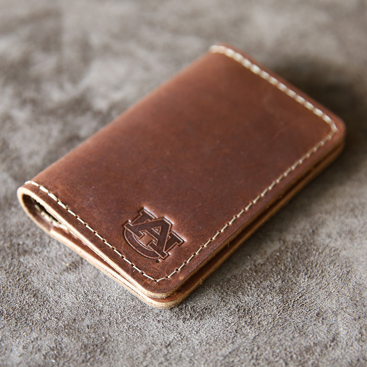 The Officially Licensed Auburn Vincent Fine Leather Business Card Holder Wallet BiFold