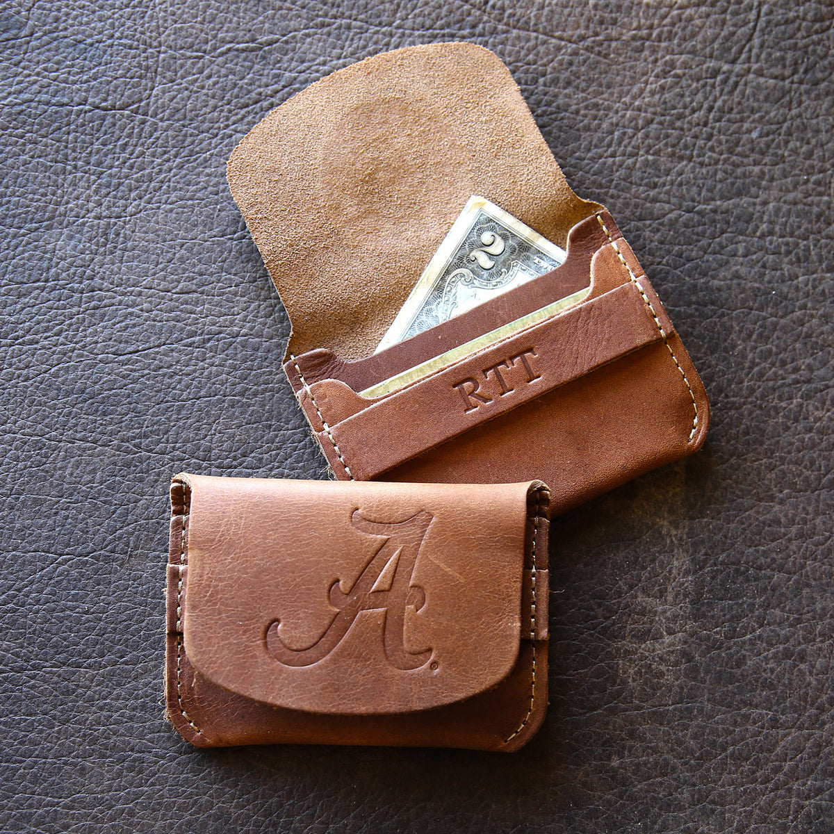 The Officially Licensed Alabama Fine Leather Front Pocket Wallet