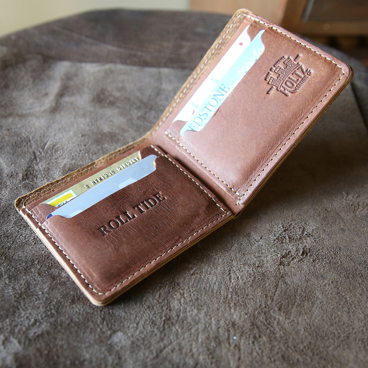 The Officially Licensed Alabama Big Dixie Fine Leather BiFold Wallet