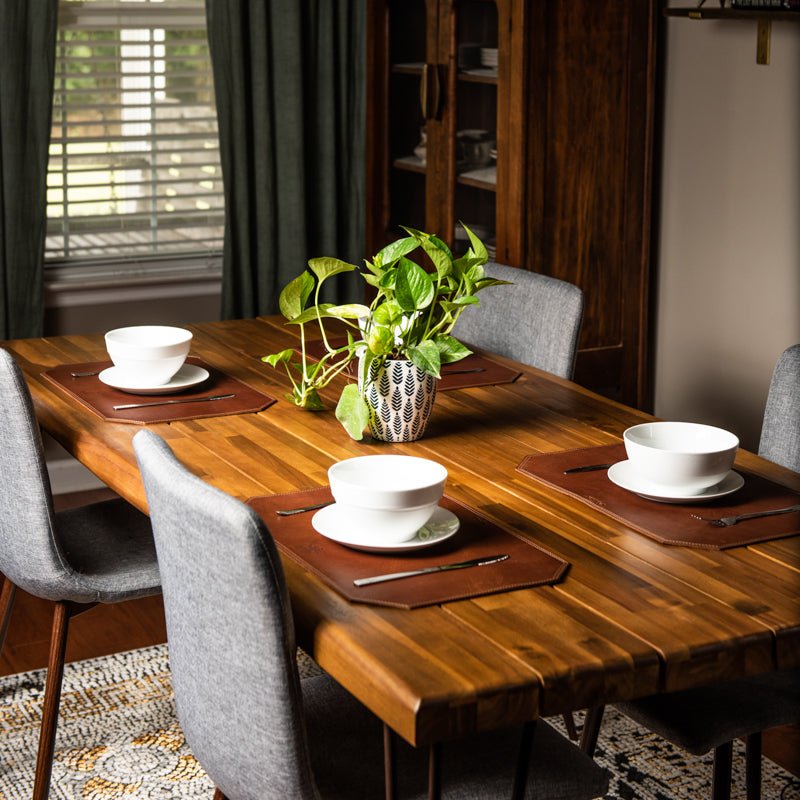 Beveled Edge Personalized Fine Leather Placemat - Holtz Leather