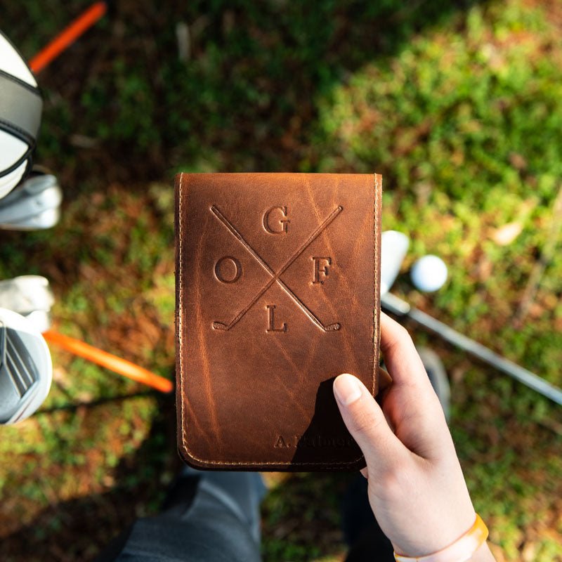 Fine Leather Golf Scorecard Holder Golf Logbook - Holtz Leather