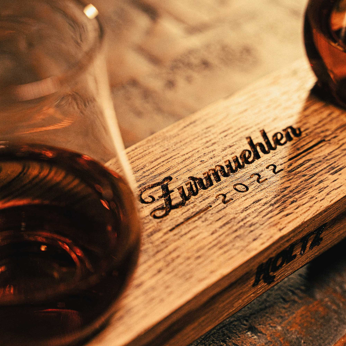 Personalized Whiskey Flight from Tennessee Whiskey Barrel Stave Barware - Holtz Leather
