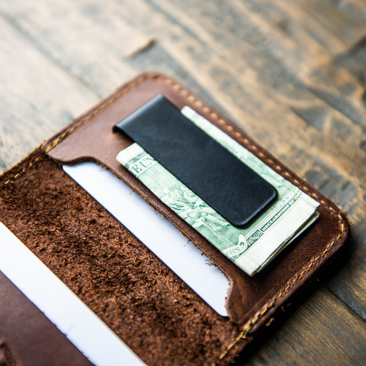 The Great Bambino ~ Vintage BASEBALL GLOVE Front Pocket Wallet - Holtz Leather