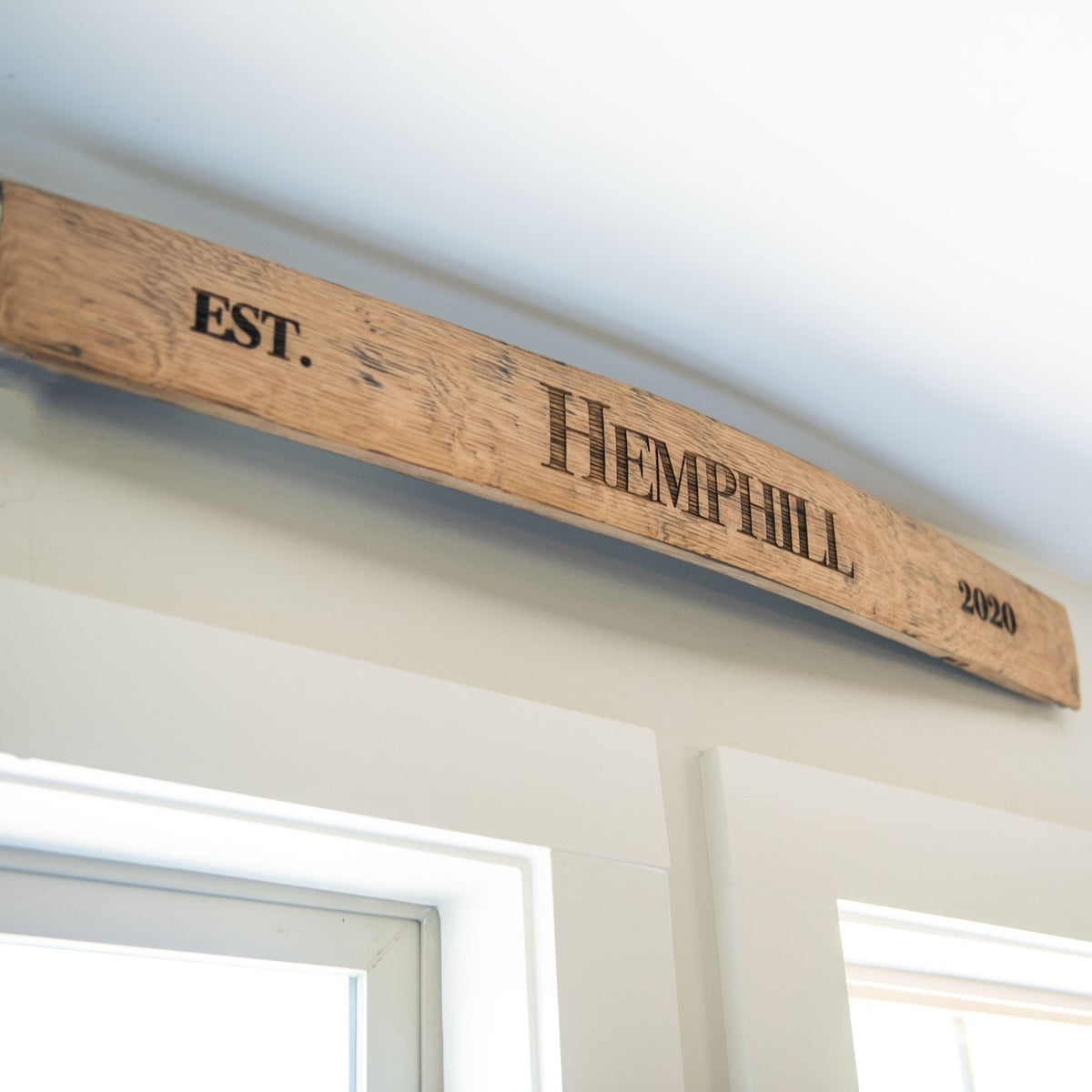 Your Logo + Our Barrel Staves - Sign made from Tennessee Whiskey Barrel Stave Wall Art - Custom Logo and Corporate Gifting - Holtz Leather