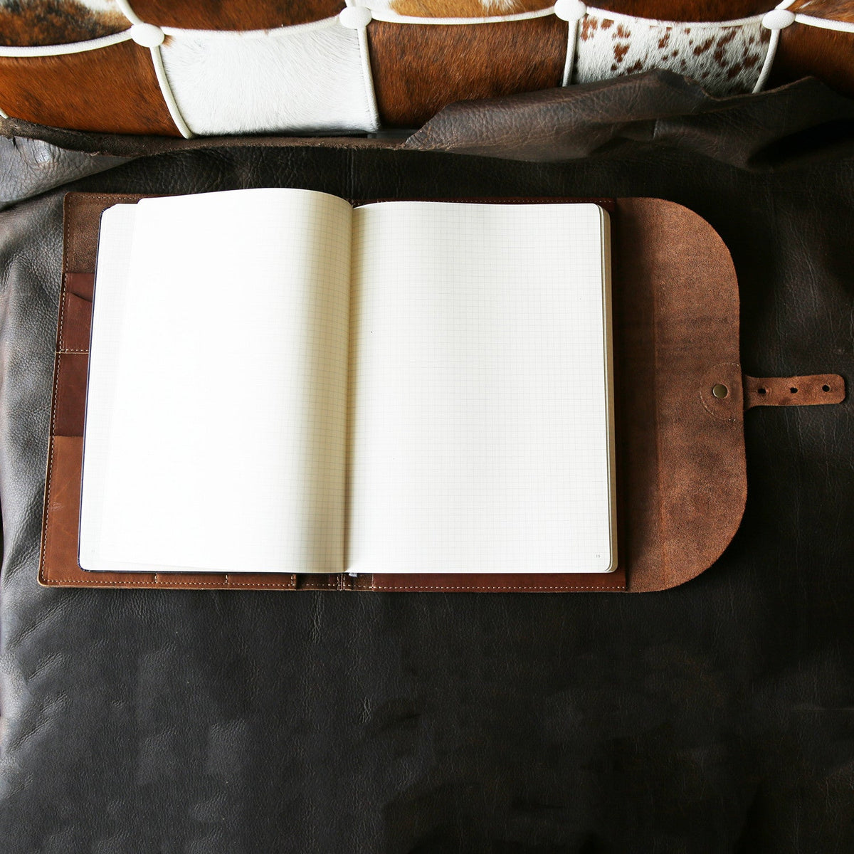 Your Logo + Our Leather - The Artisan Fine Leather A4 Moleskine Journal Diary Hard Cover Notebook Sketchbook - Custom Logo and Corporate Gifting - Holtz Leather