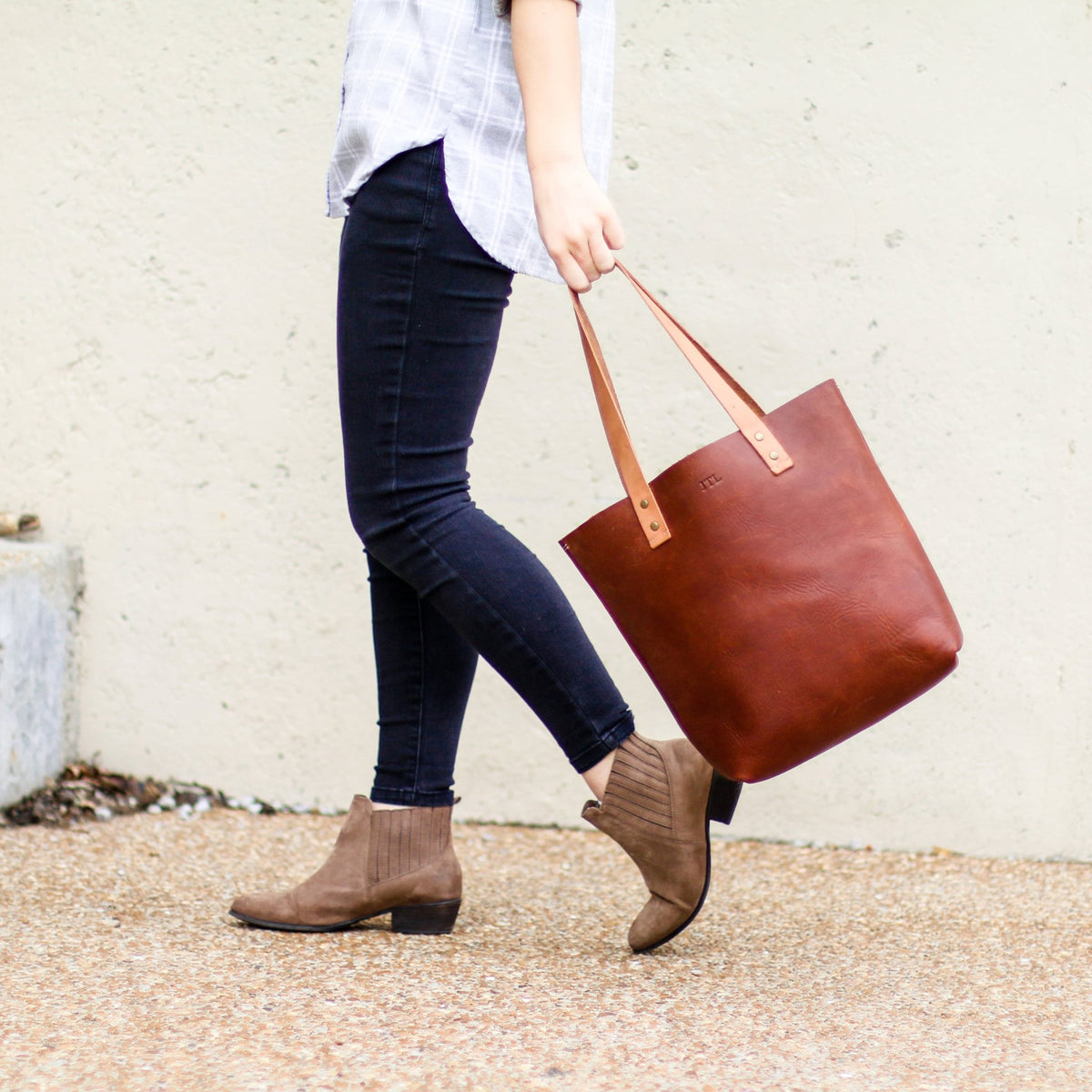 Your Logo + Our Leather - The Ashley Tote Fine Leather Handbag Purse Bag - Custom Logo and Corporate Gifting - Holtz Leather