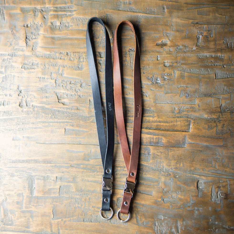 Your Logo + Our Leather - The Engineer Personalized Fine Leather Lanyard – Badge Holder Keychain - Custom Logo and Corporate Gifting - Holtz Leather