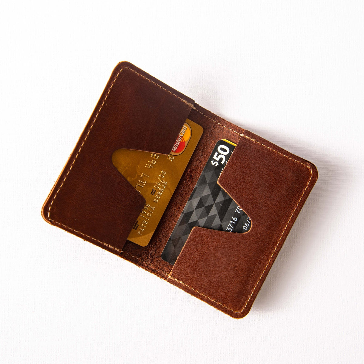 Your Logo + Our Leather - The Vincent Fine Leather Business Card Holder Wallet BiFold - Custom Logo and Corporate Gifting - Holtz Leather