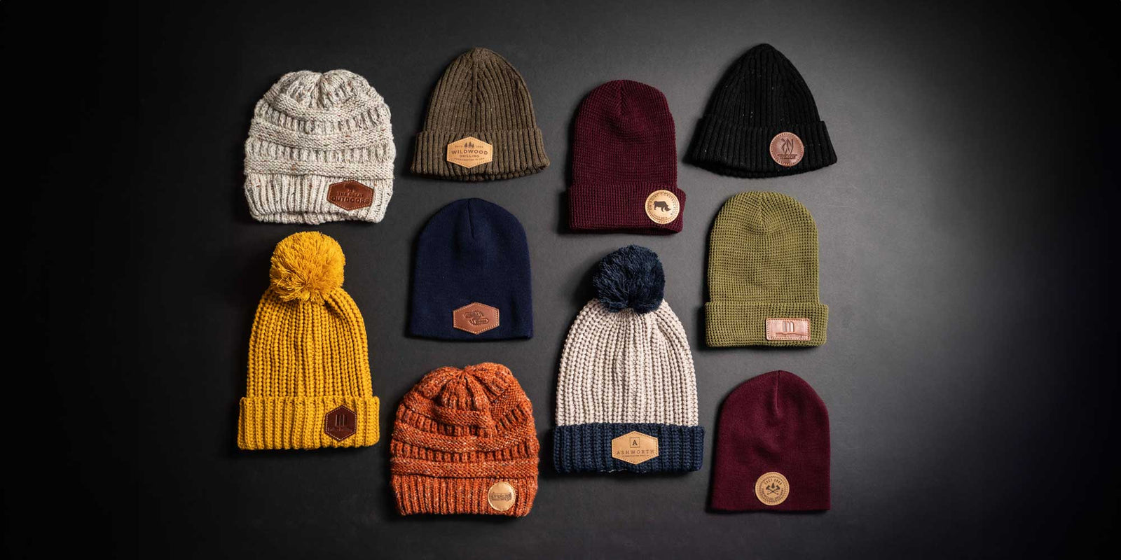 Custom Leather Patch Beanies - Holtz Leather