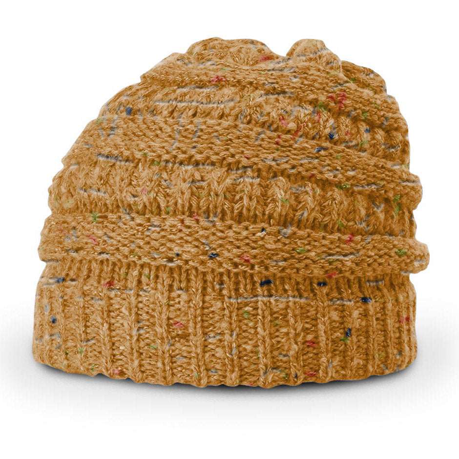 Speckled Knit Custom Leather Patch Richardson Beanie