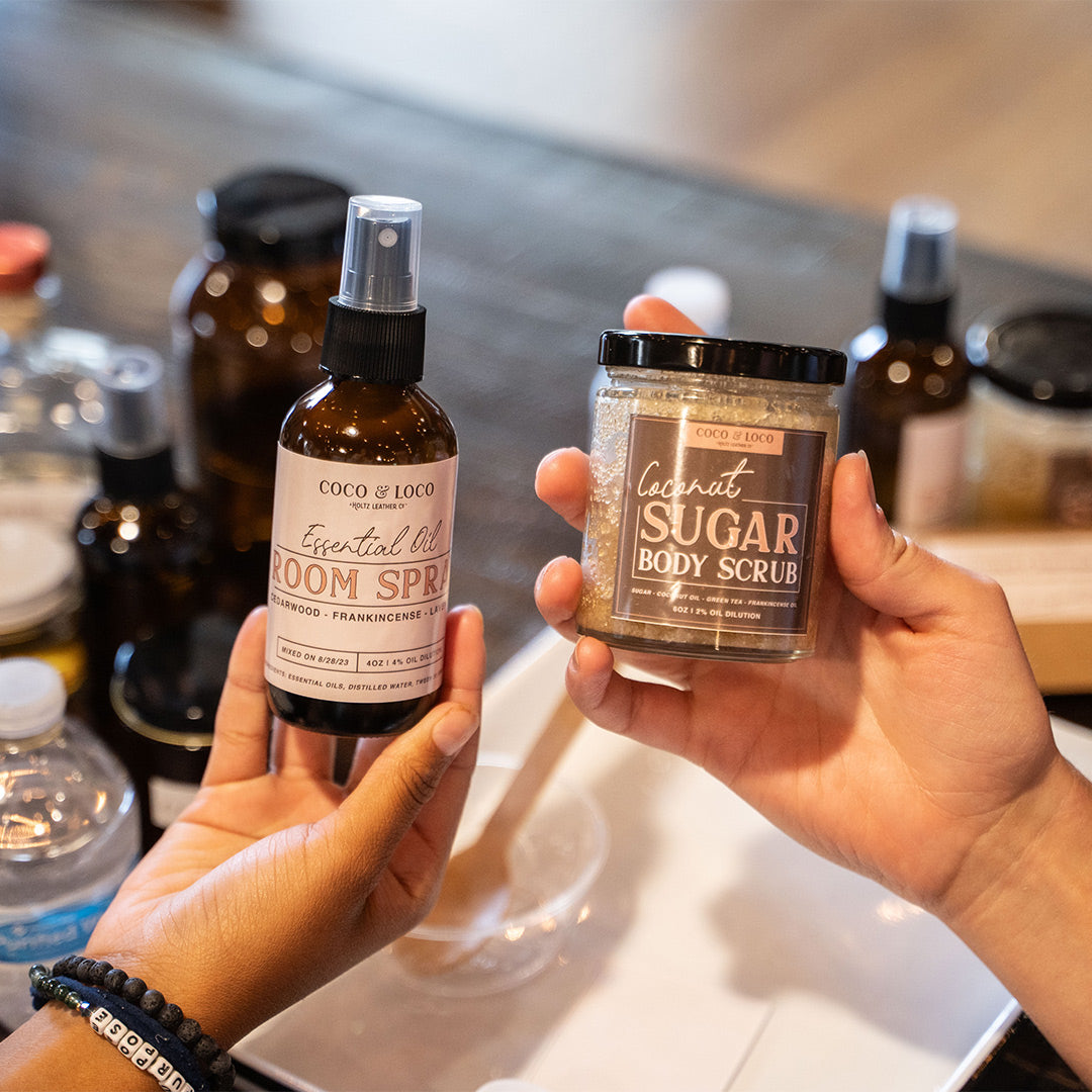 Make Your Own Natural Sugar Body Scrub & Room Spray - Sept 28 & Nov 16 -  Holtz Leather