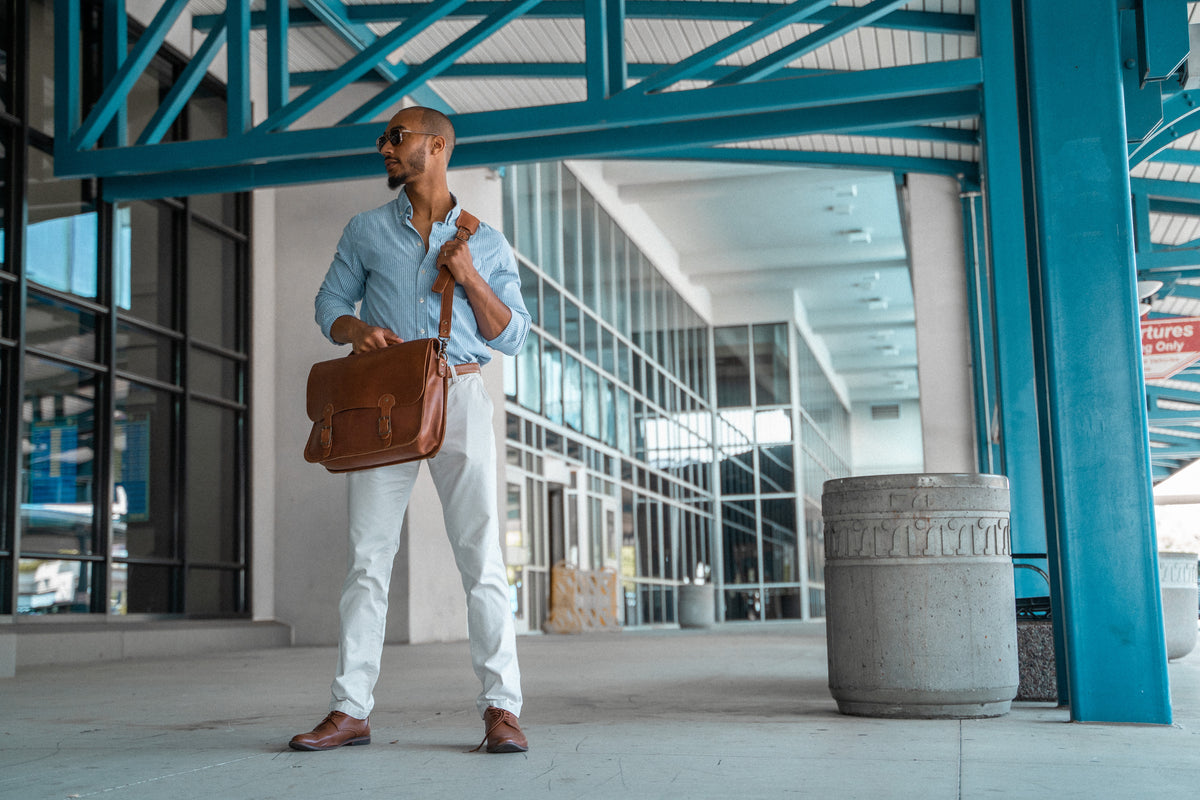 Your Logo + Our Leather - The No. 1860 EXPRESS - Fine Leather Messenger Bag &amp; Briefcase - Custom Logo and Corporate Gifting