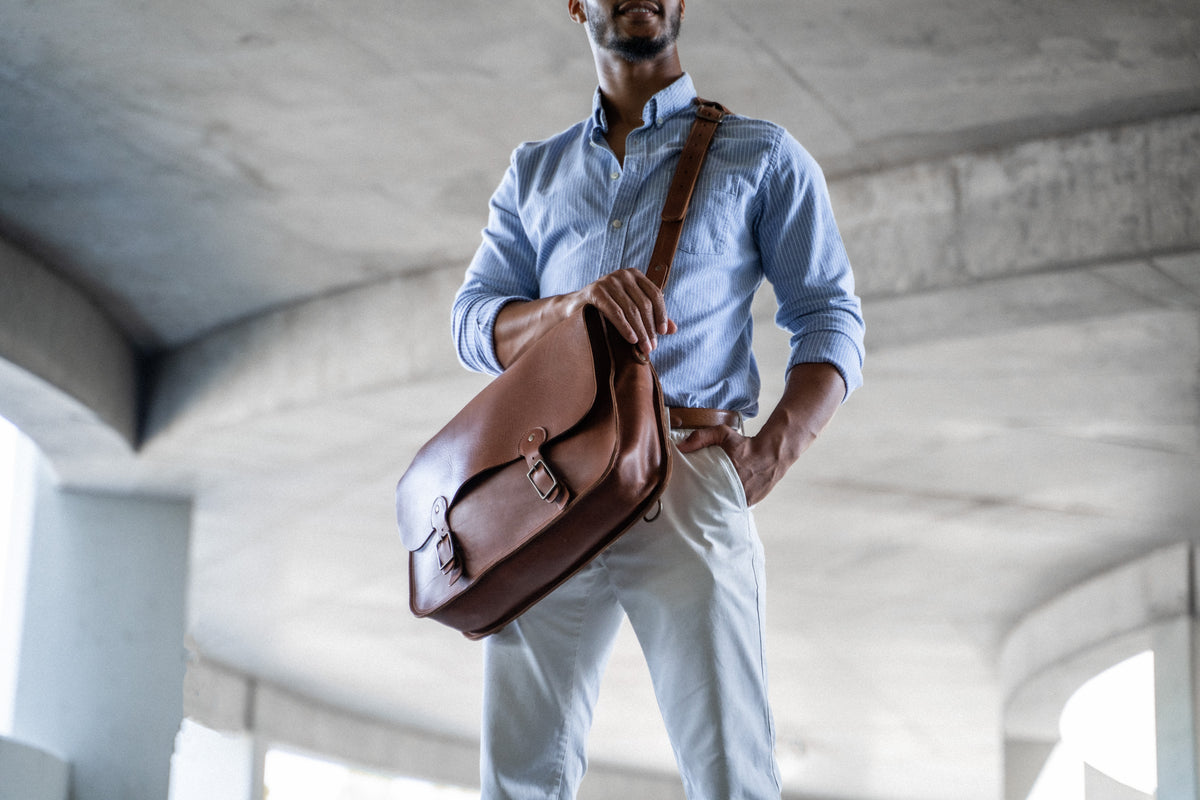 Your Logo + Our Leather - The No. 1860 EXPRESS - Fine Leather Messenger Bag &amp; Briefcase - Custom Logo and Corporate Gifting