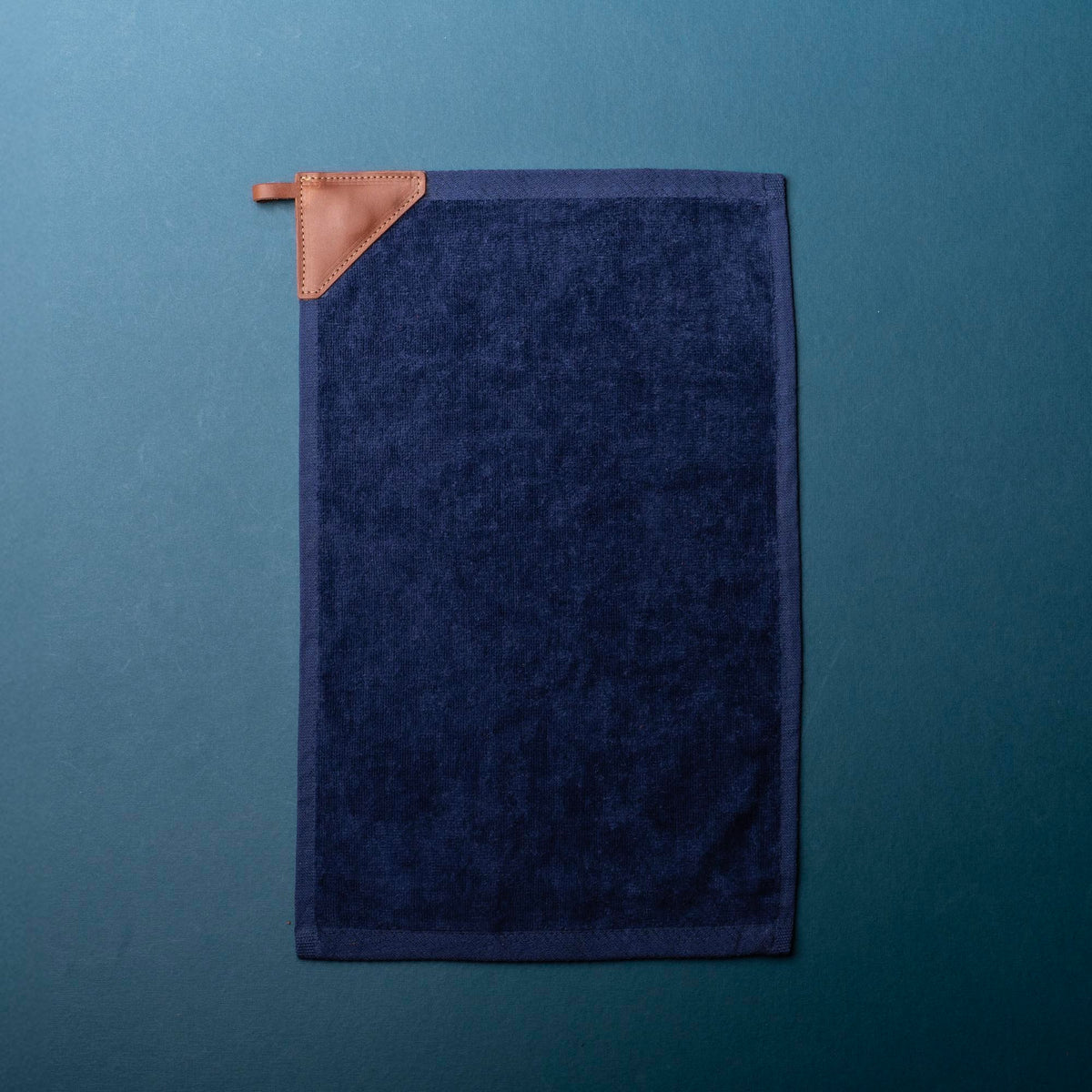 Personalized Fine Leather Tabbed Golf Towel with Magnet &amp; Carabiner