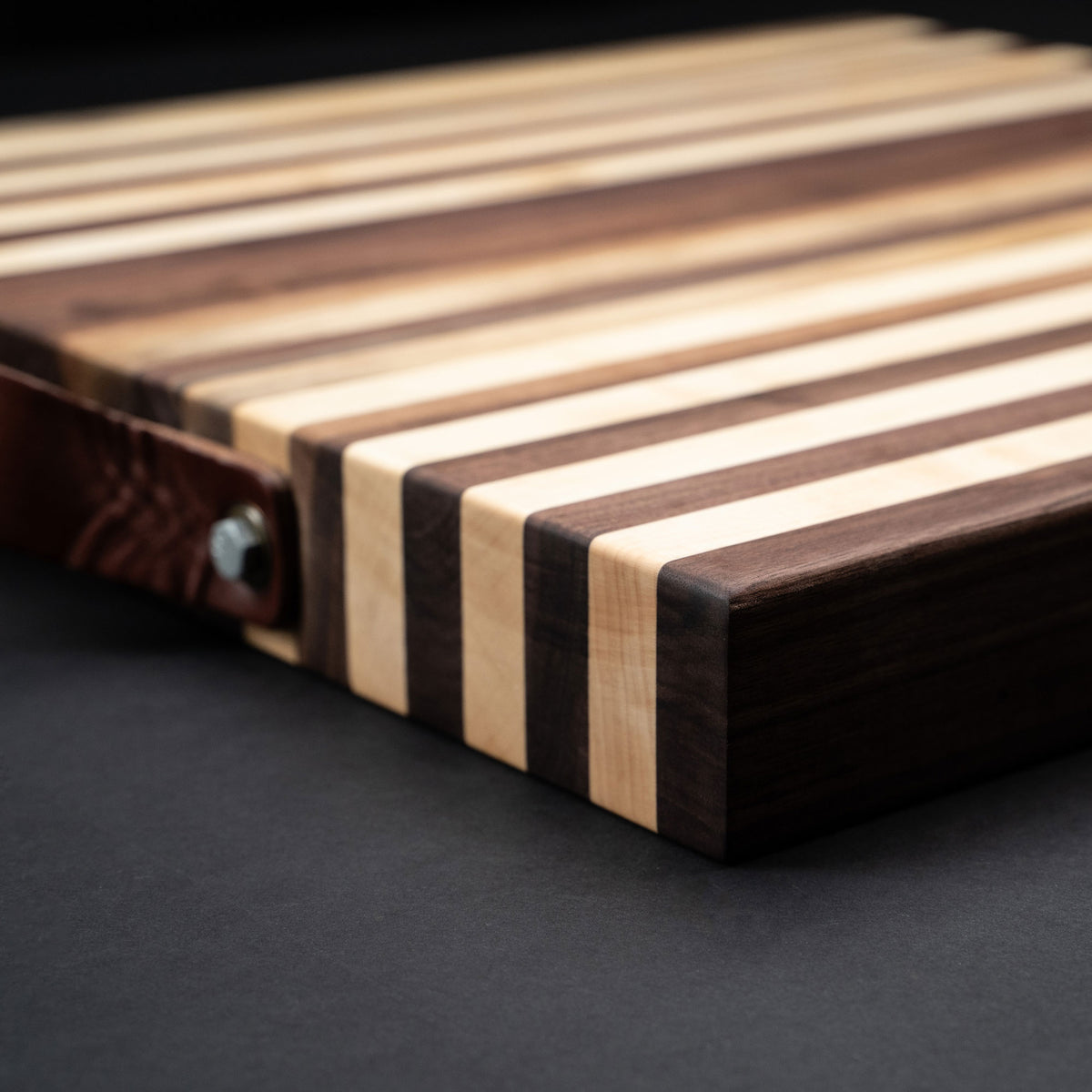 American Maple &amp; Walnut Wood Striped Butcher Block Cutting Board
