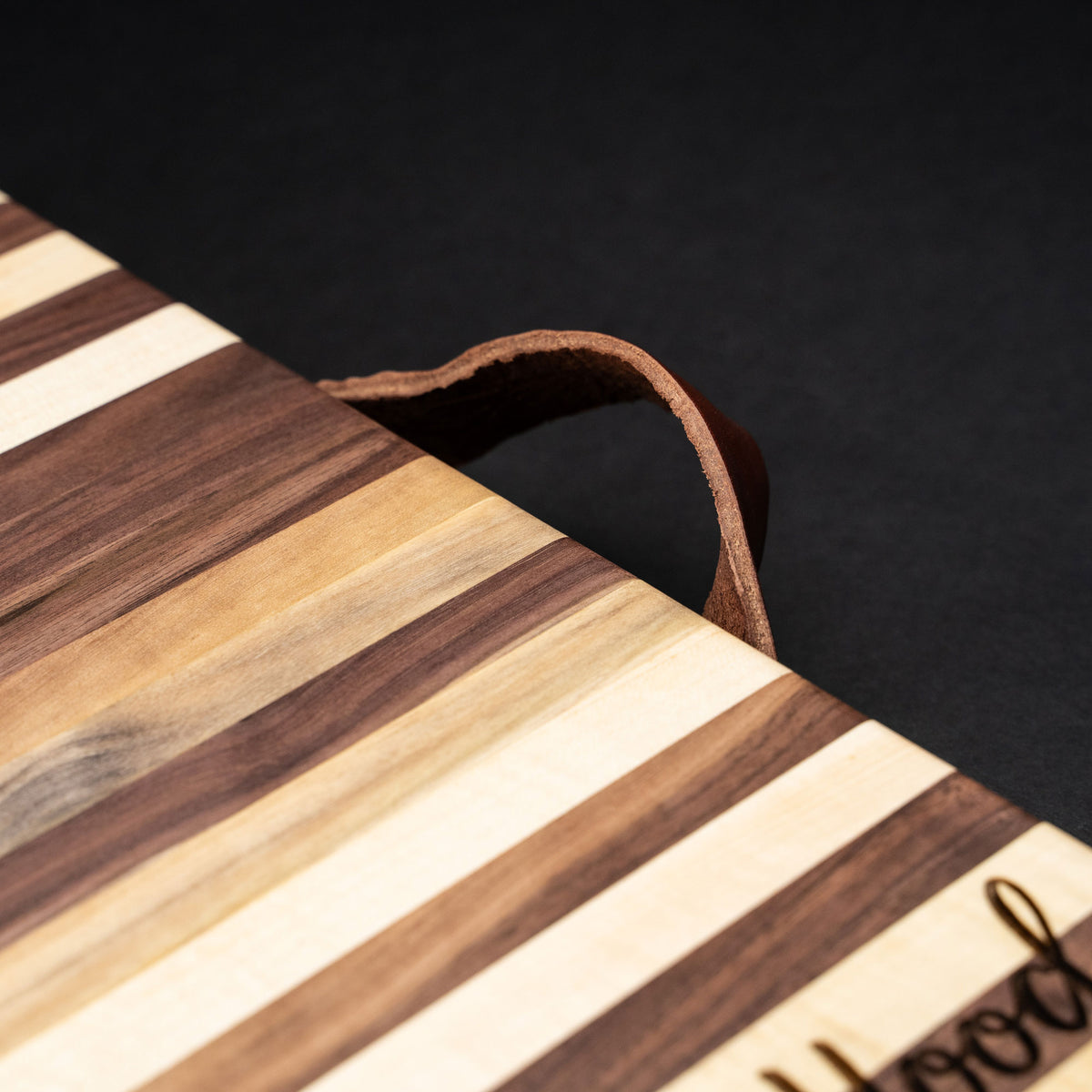 American Maple &amp; Walnut Wood Striped Butcher Block Cutting Board