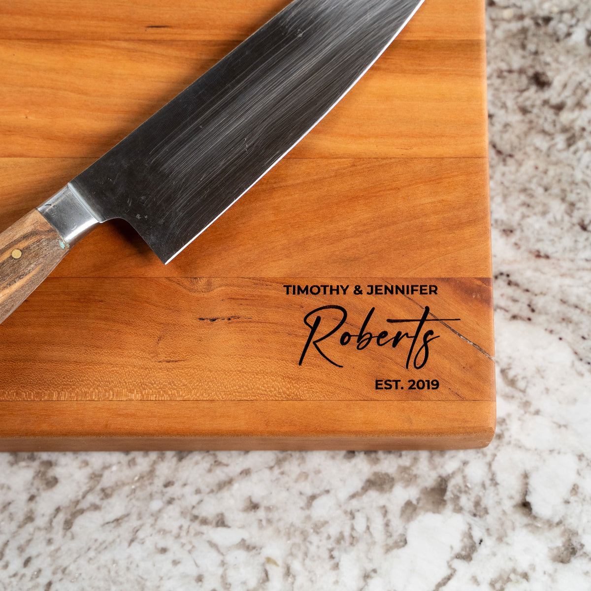 American Maple Wood Butcher Block Cutting Board, Small - 13.5in x 13.5in / Remove Handles (-$5.00)at Holtz Leather