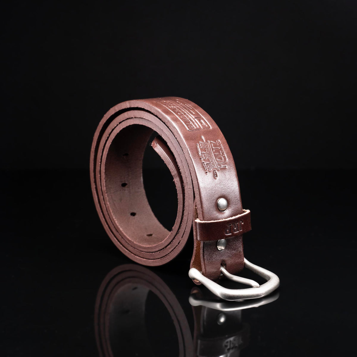 Personalized Bridle Leather Men&#39;s Casual Belt – Rounded Nickel or Brass Buckle