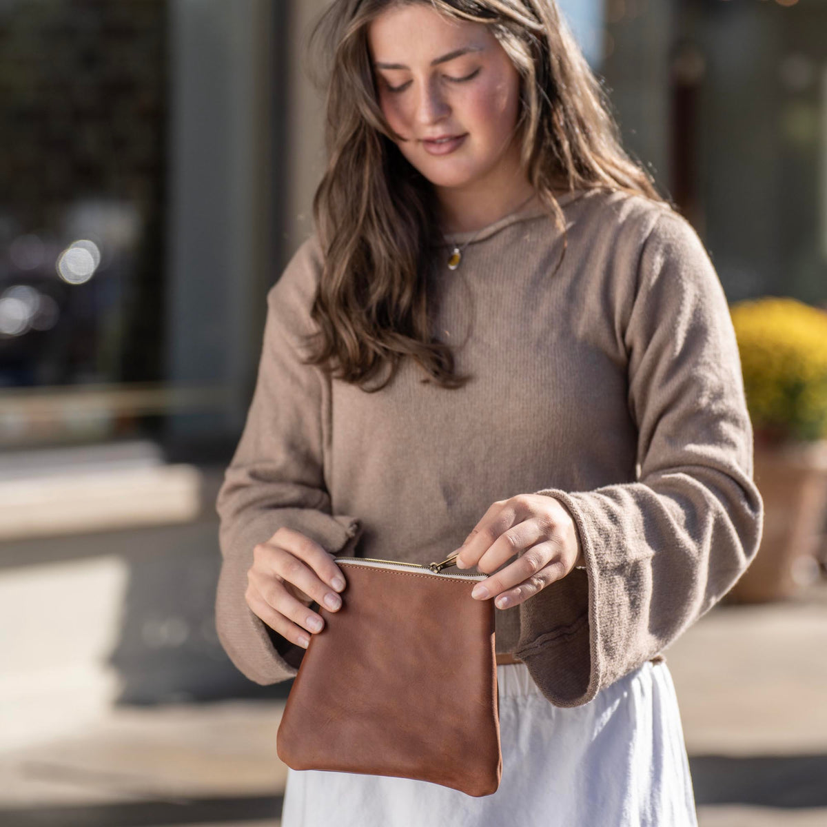 The Kiley Fine Leather Pleated Women&#39;s Crossbody Purse and Shoulder Bag