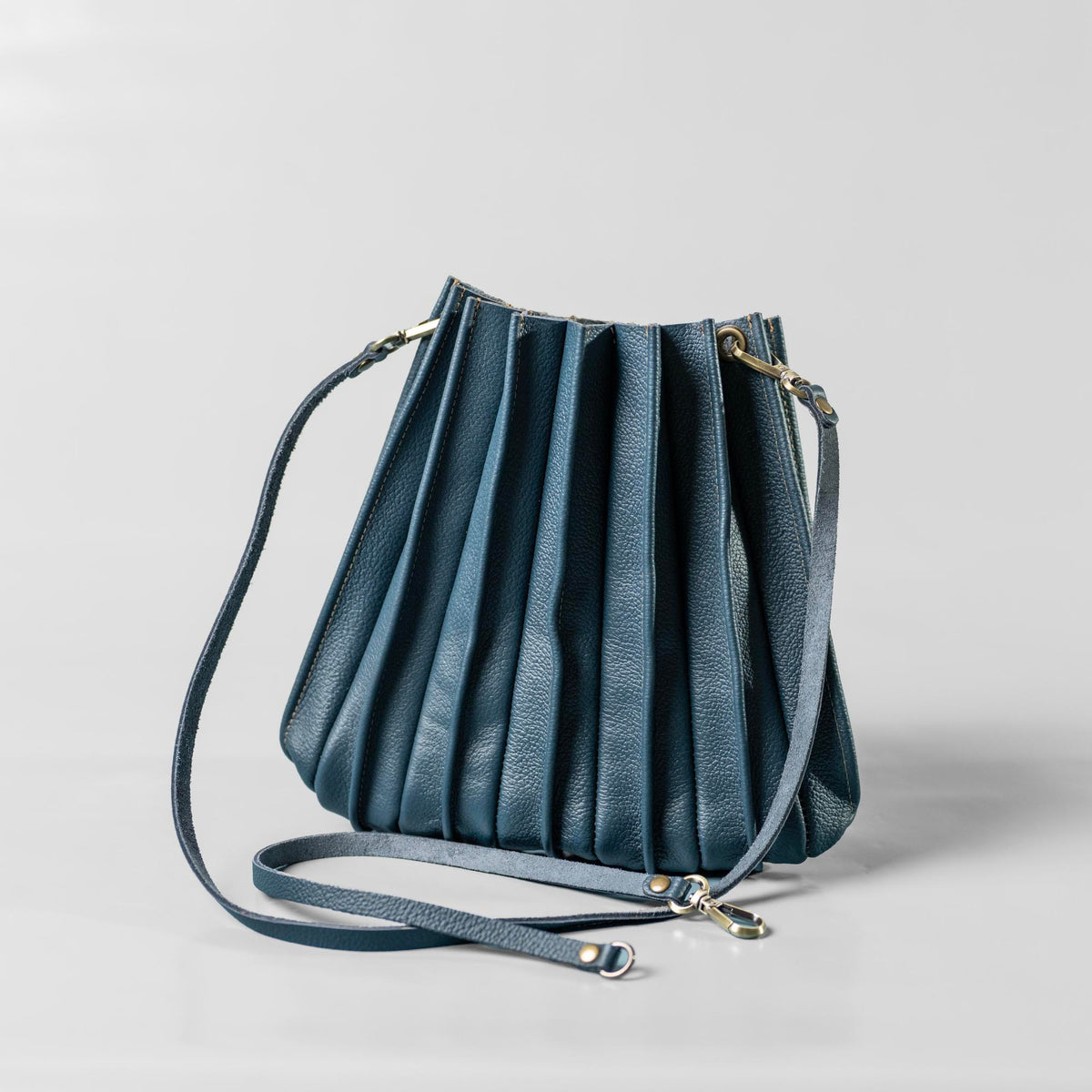 The Kiley Fine Leather Pleated Women&#39;s Crossbody Purse and Shoulder Bag