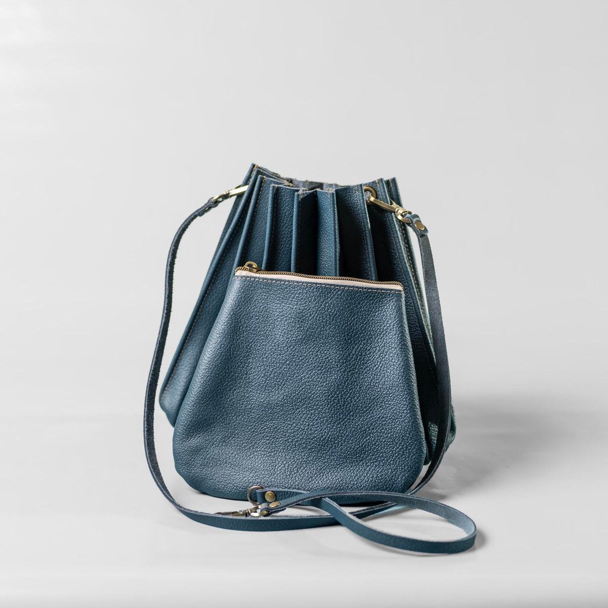 The Kiley Fine Leather Pleated Women&#39;s Crossbody Purse and Shoulder Bag