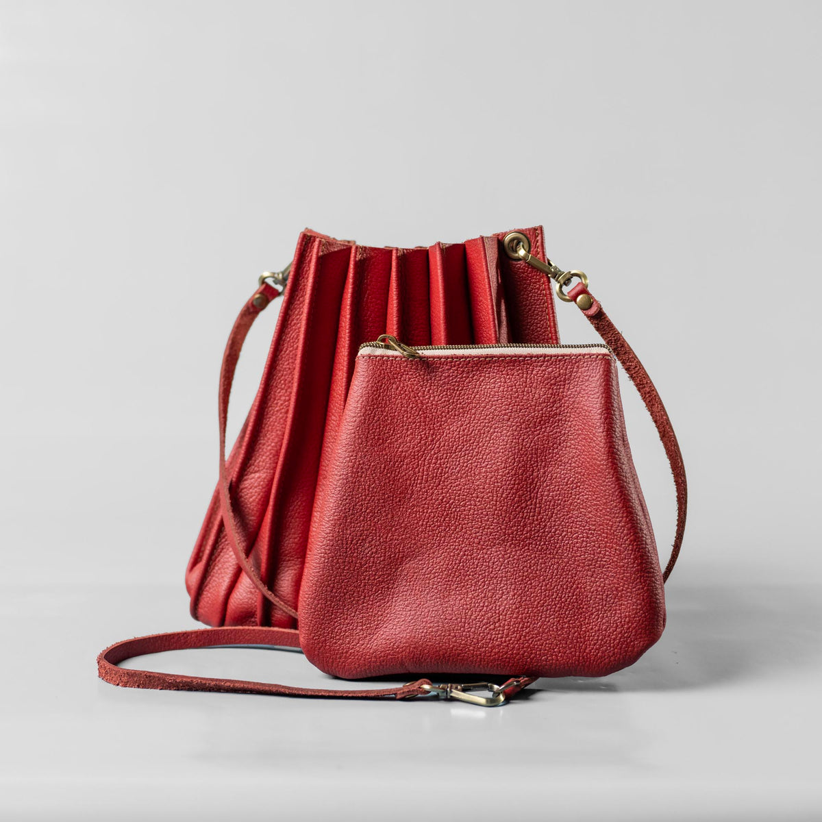 The Kiley Fine Leather Pleated Women&#39;s Crossbody Purse and Shoulder Bag