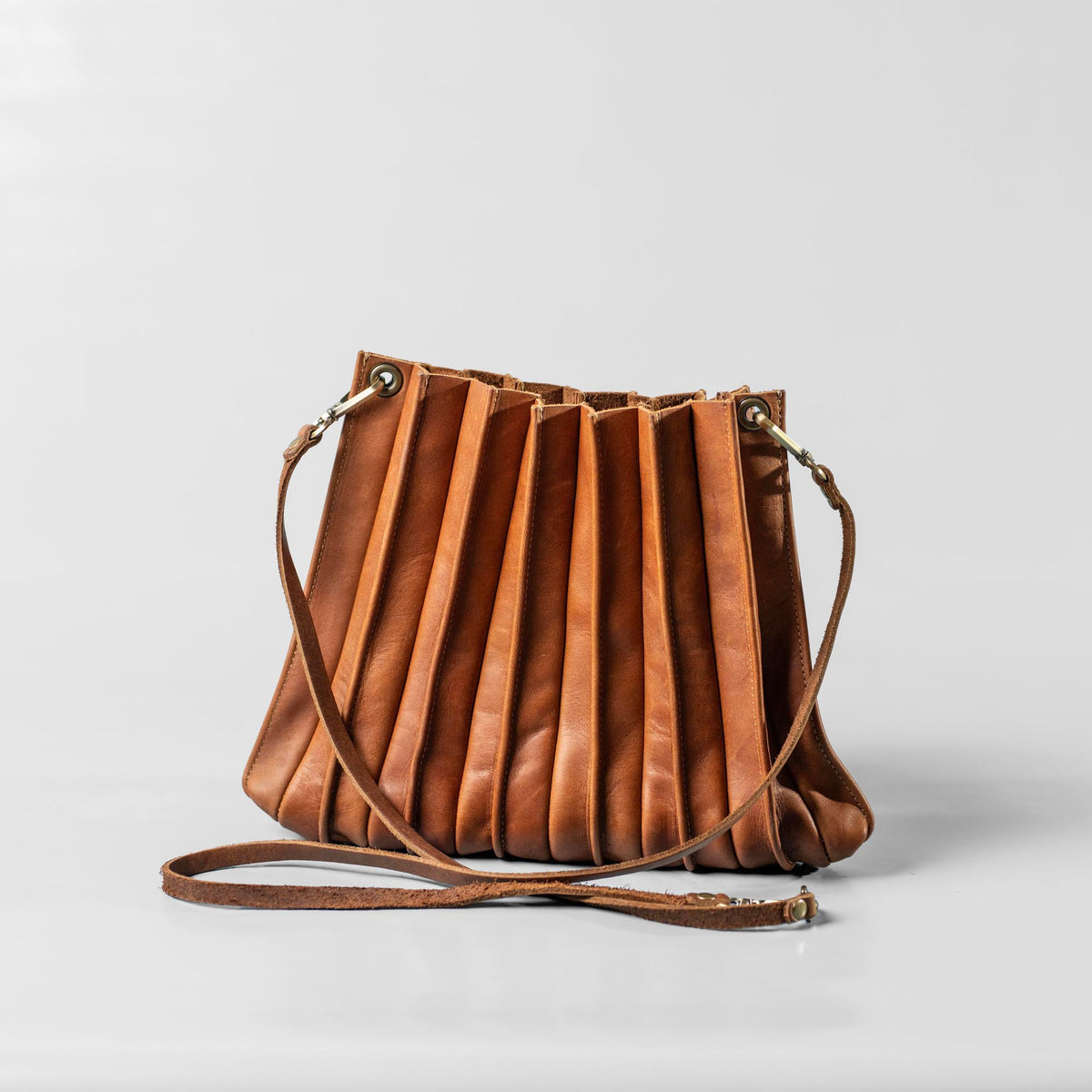 The Kiley Fine Leather Pleated Women&#39;s Crossbody Purse and Shoulder Bag