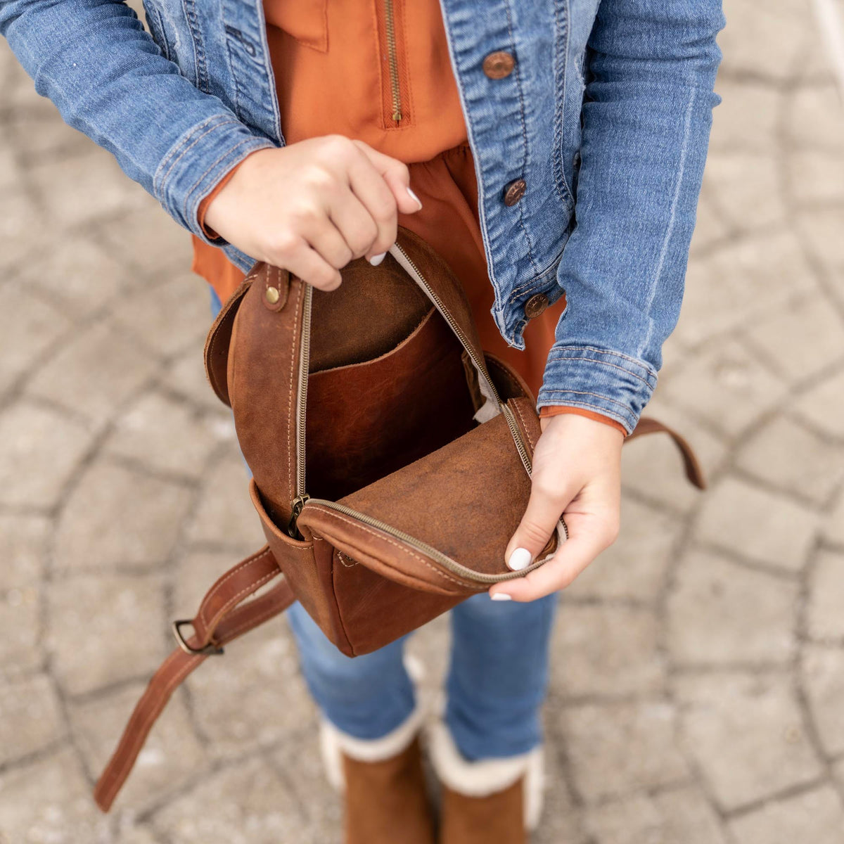 The Mini Della Fine Leather Backpack Purse