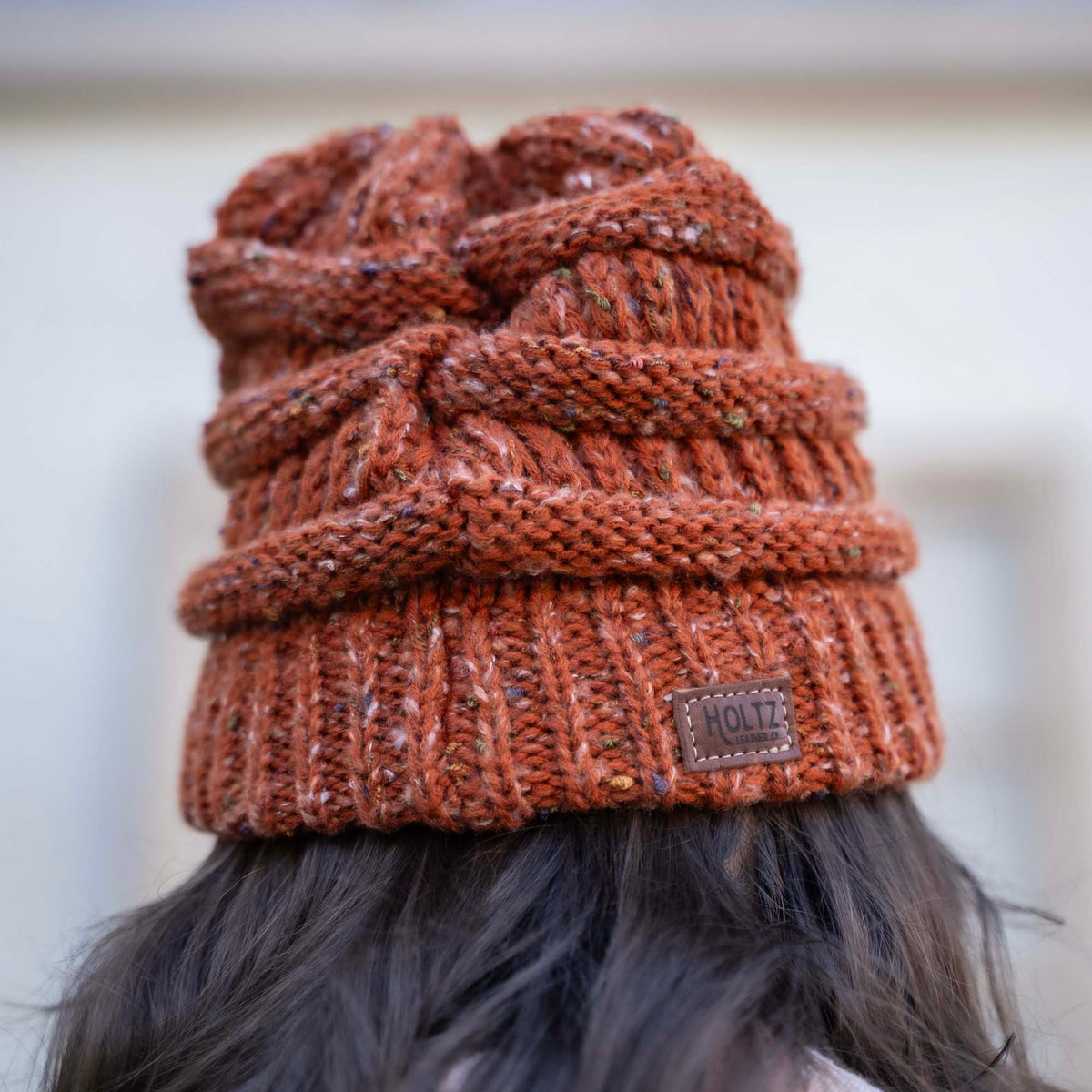 Speckled Knit Custom Leather Patch Richardson Beanie