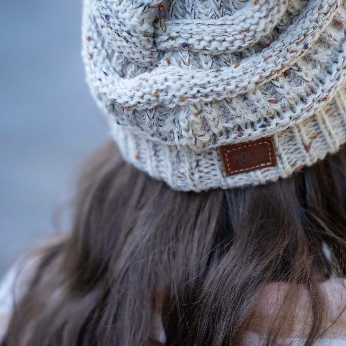 Speckled Knit Custom Leather Patch Richardson Beanie