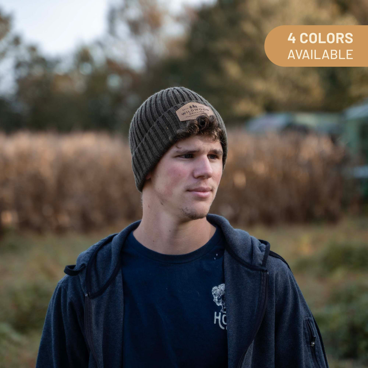 Merino Wool Knit Custom Leather Patch Richardson Beanie